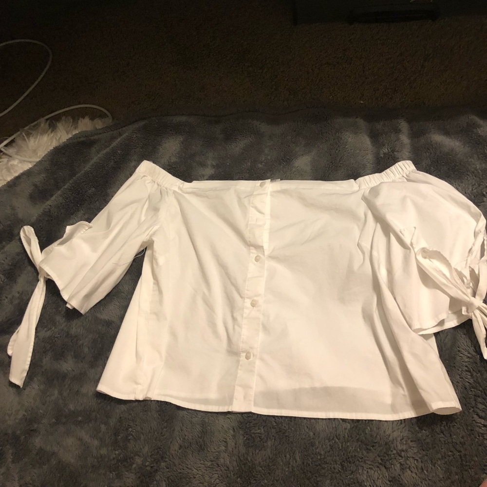 White button up blouse